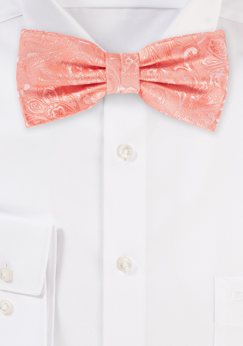 Bellini Pink Mens Paisley Bow Tie