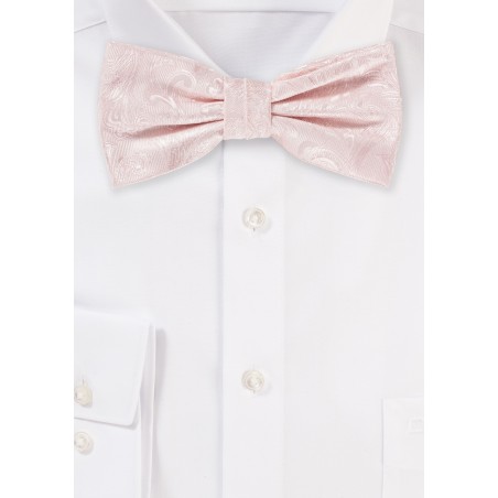 Bridal Pink Paisley Bow Tie