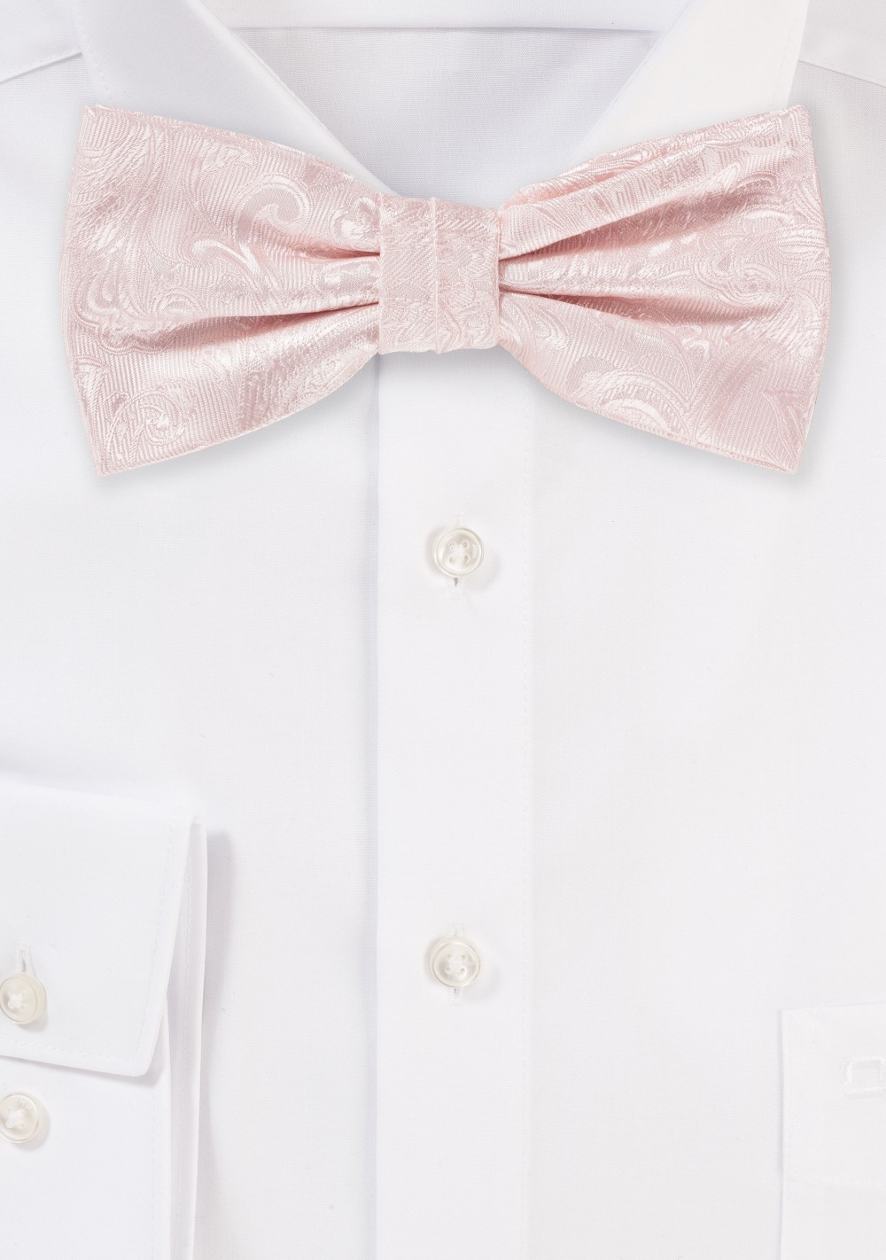 Bridal Pink Paisley Bow Tie