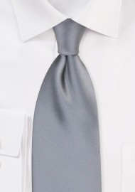 Solid Silver Men's Tie