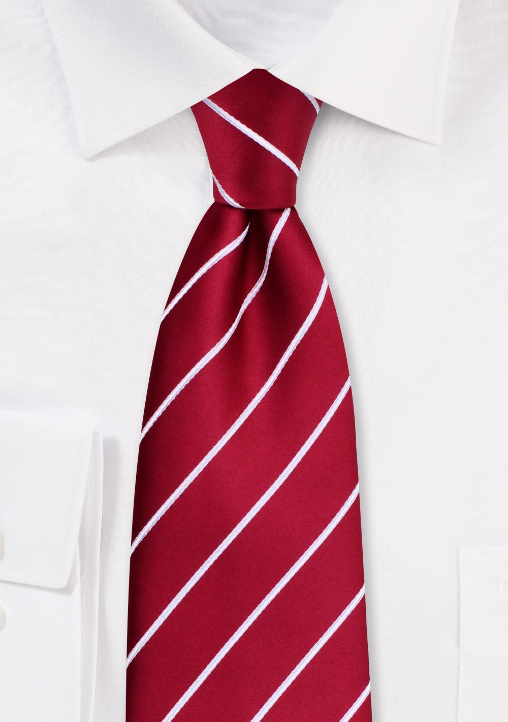 Striped Cherry Red Tie in XL Size