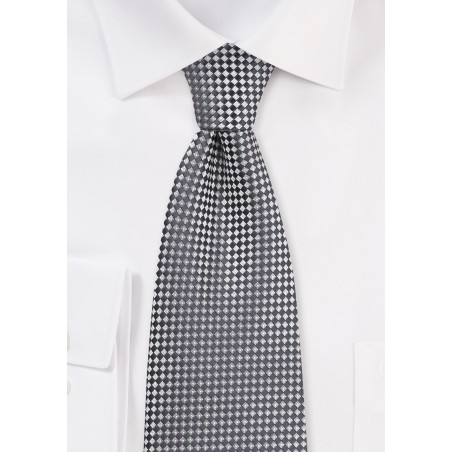 Two Toned Diamond Tie in Graphite