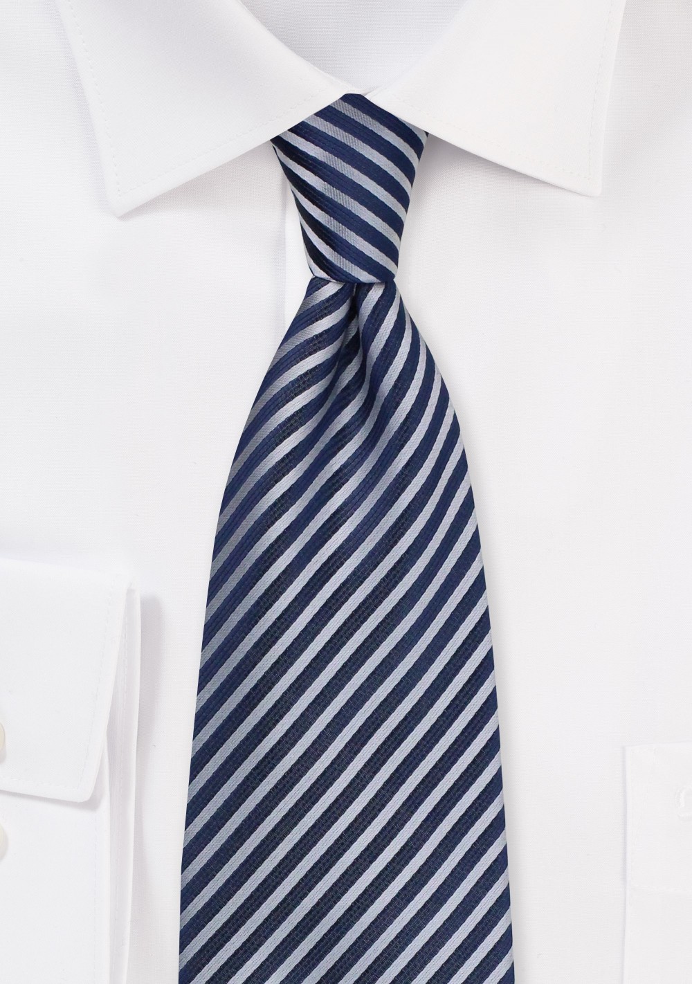 Dark Navy Tie with Textured Stripes