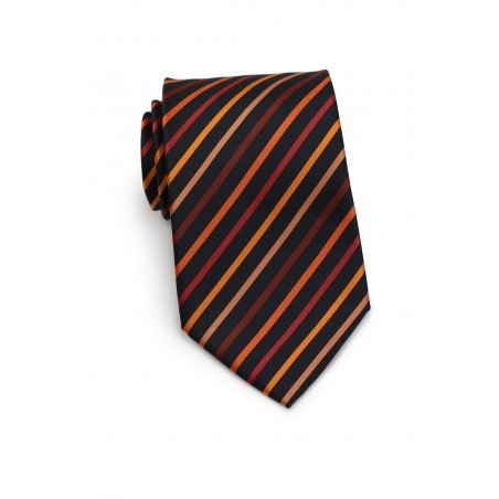 Orange & Black Striped Tie