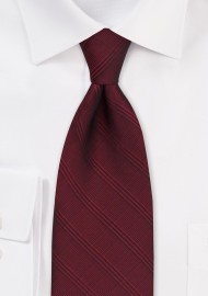 Extra Long Plaid Tie in Cordovan Red
