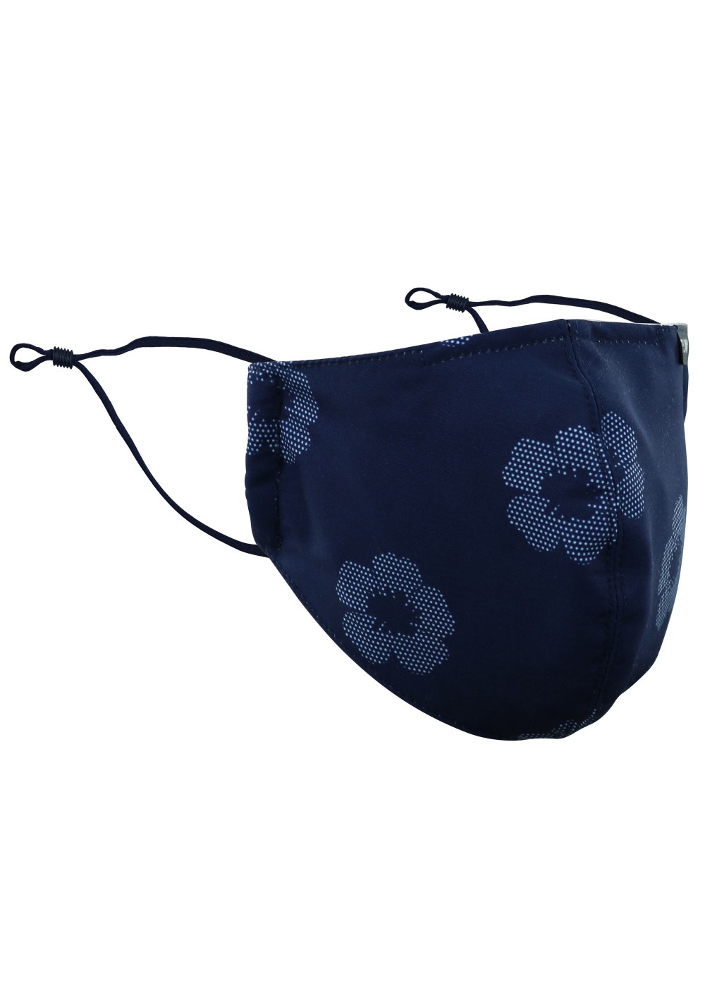 Unique Floral Print Mask in Midnight Blue