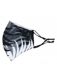 Palm Leaf Print Mask in Black and Gray