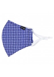 Fine Houndstooth Check Mask in Navy