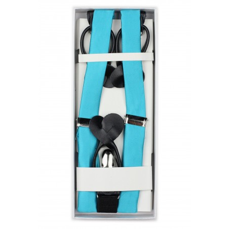 Bold Aqua Suspenders in Box