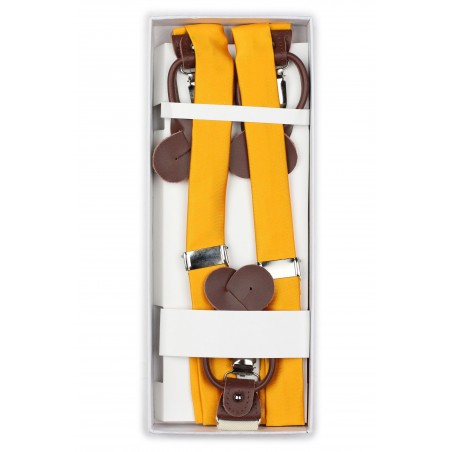 Golden Saffron Suspenders in Box