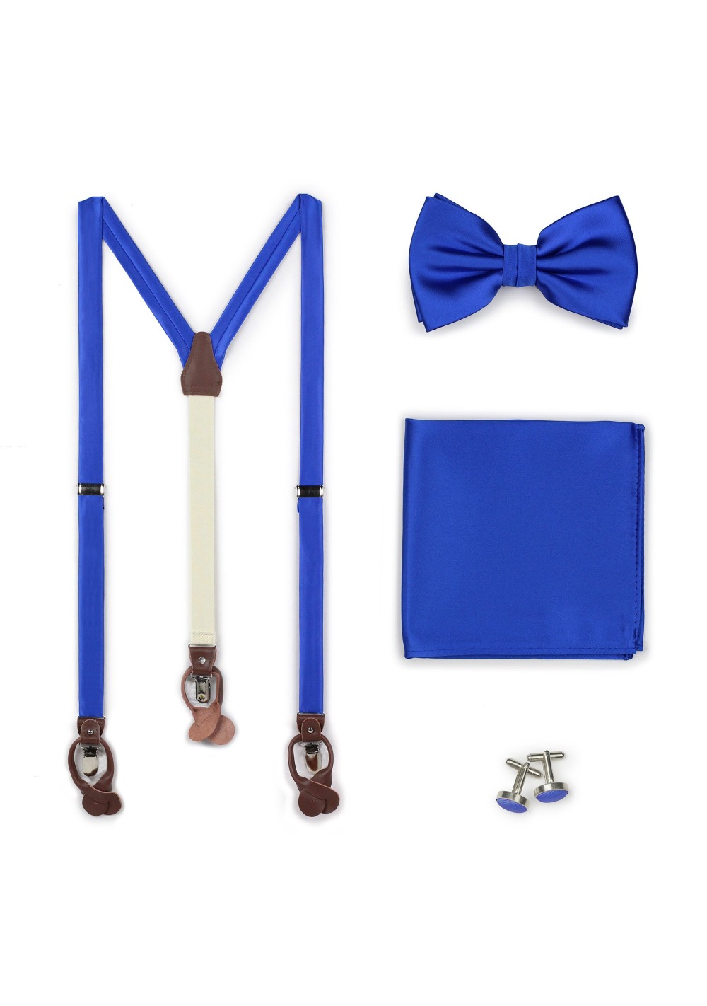 Marine Blue Suspender Bowtie Set