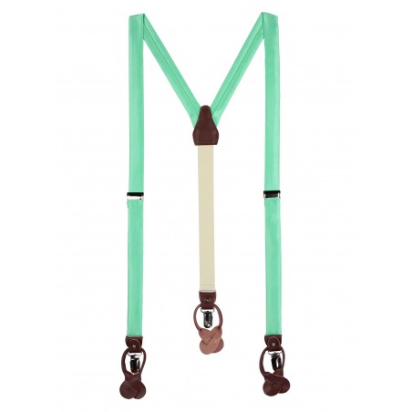 Shiny Mint Colored Suspenders