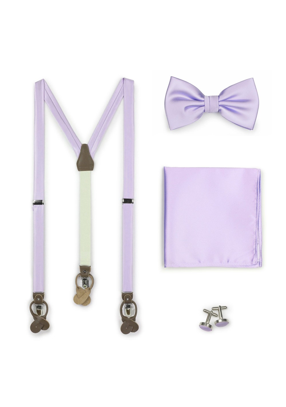 Light Lavender Suspender and Bow Tie Set