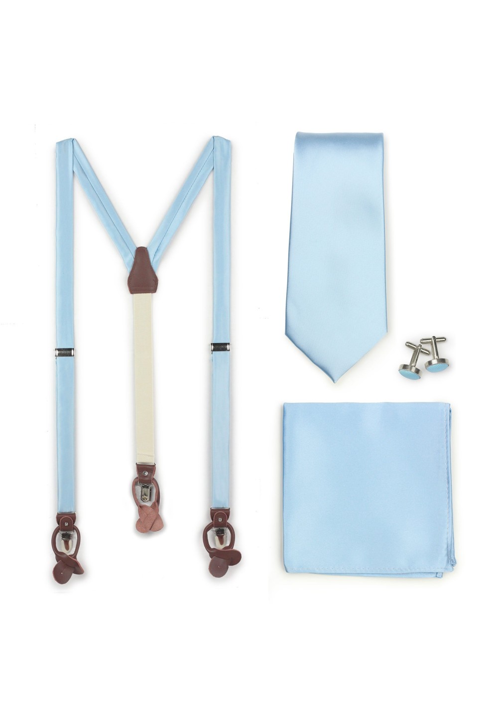 Formal Suspender Set in Powder Blue