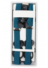 Teal Blue Suspenders in Box