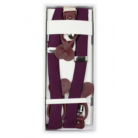 Plum Suspenders in Box
