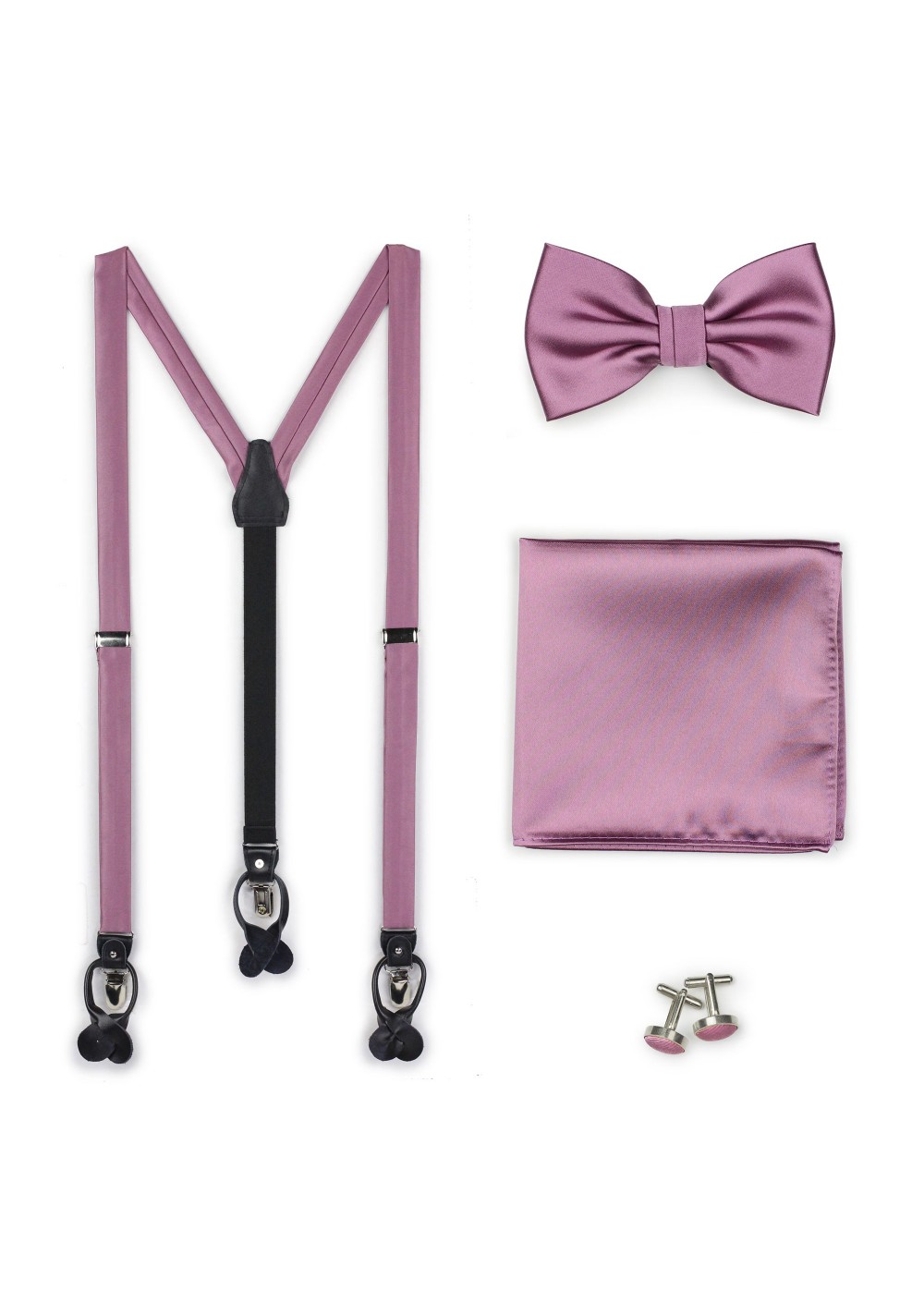 Suspender Bowtie Set in Rose