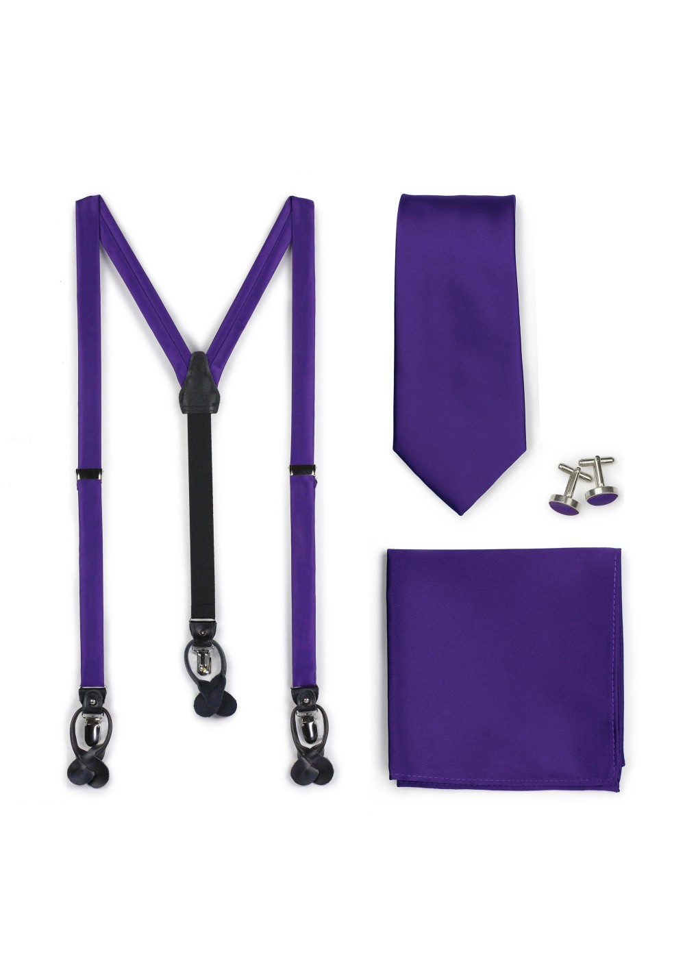 Regency Purple Suspender Mens Necktie Set