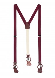Wine Red Satin Suspenders