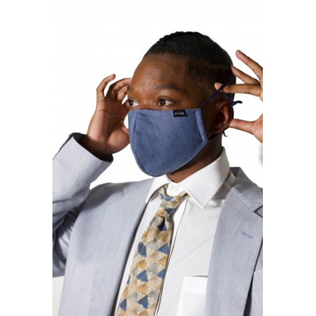 Solid Blue Filter Mask in Pure Cotton