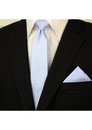 Narrow Pin Dot Tie and Hanky Set in Baby Blue Styled