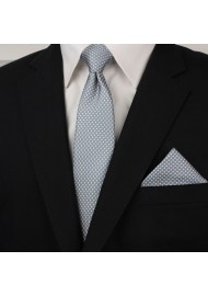 Shadow Gray Pin Dot Tie and Hanky Set Styled