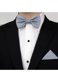 Shadow Gray Bow Tie and Hanky Set Styled