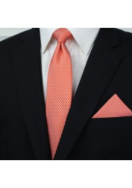 Coral Mens Tie and Hanky Set Styled