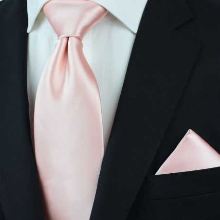 Necktie + Hanky Set in Peach Blush Styled