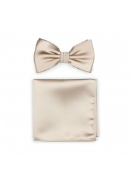 Champagne Bowtie and Pocket Square Set