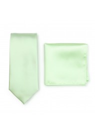 Necktie + Hanky Set in Wintermint Green