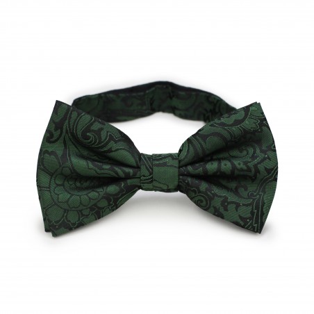 Pine Green Paisley Bow Tie