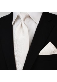 Ivory Paisley Tie Set Styled