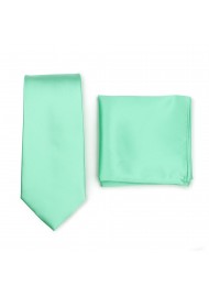 Shiny Mint Necktie Set