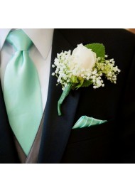 Shiny Mint Necktie Set Styled
