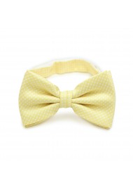 Soft Yellow Pin Dot Bow Tie