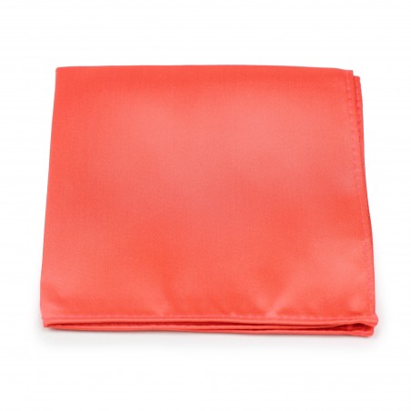 Neon Coral Red Pocket Square