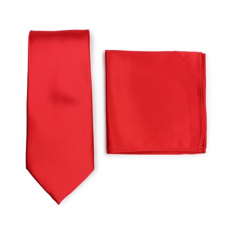Bright Red Necktie Set