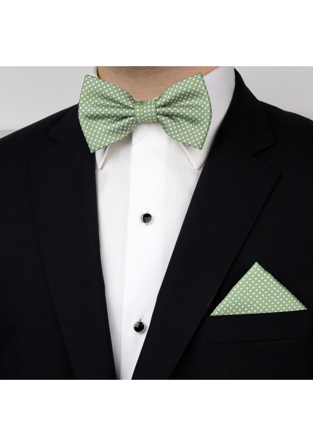 Sage Green Bowtie Set | Mens Bow Tie in Pre-tied Style with Hanky in ...