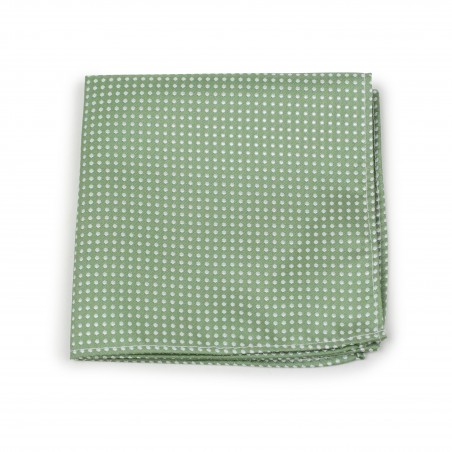 Sage Green Pin Dot Pocket Square
