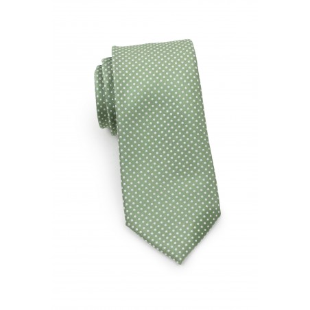 Sage Green Pin Dot Tie