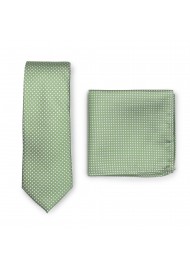 Sage Green Pin Dot Tie Set