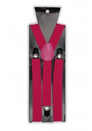Magenta Pink Elastic Band Suspenders Packaging