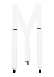 Bright White Elastic Suspenders
