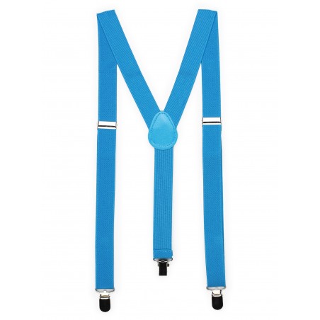 Mens Suspenders in Cyan Blue