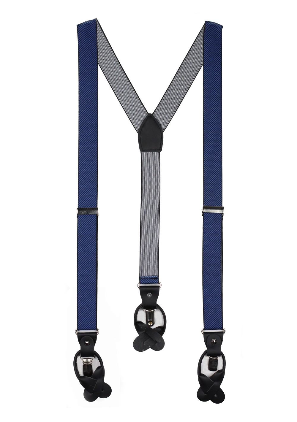 navy blue pin striped mens dress suspenders