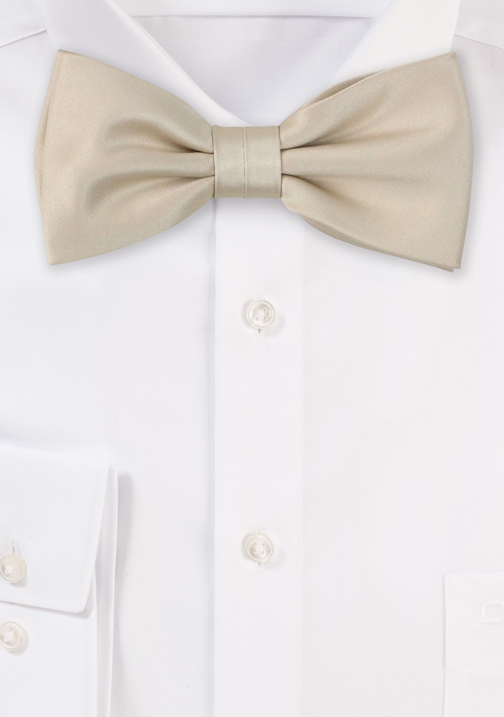 Satin Bow Tie in Champagne