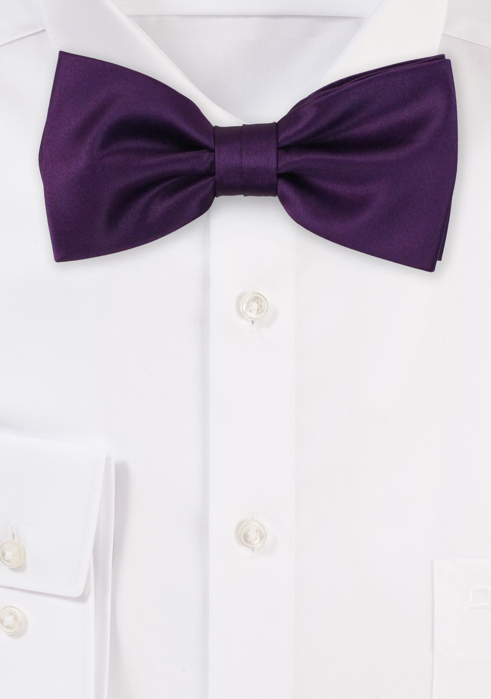 Satin Bow Tie in Berry