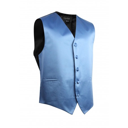 Steel Blue Formal Satin Vest