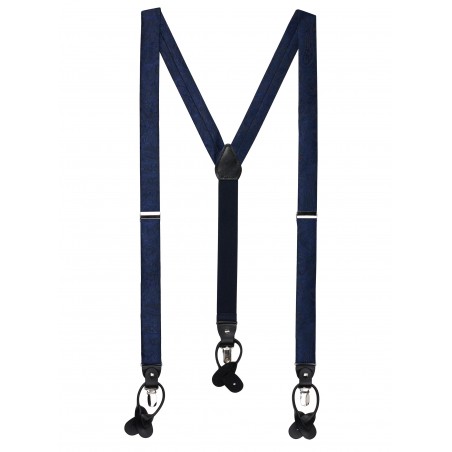 Midnight Navy Paisley Suspenders